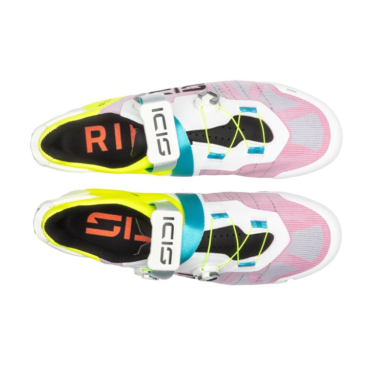 CHAUSSURES SIDI WIRE 3 BLANC JAUNE FLUO| Accessoires et équipements pour vélo