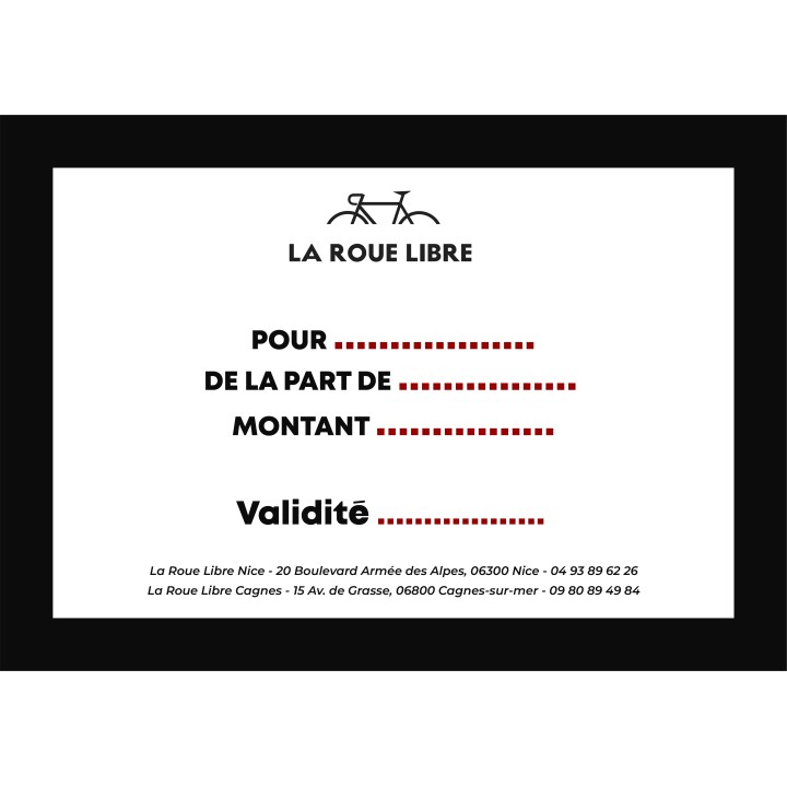 Bon cadeau -  offrez la somme de votre choix à un de vos proches!